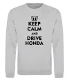 Свитшот Keep calm and drive Honda Серый меланж фото