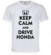 Мужская футболка Keep calm and drive Honda Белый фото