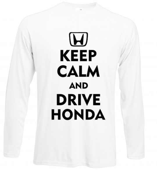 Лонгслів Keep calm and drive Honda Білий фото