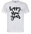 Мужская футболка Happy New Year Curvy Белый фото