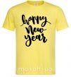 Чоловіча футболка Happy New Year Curvy Лимонний фото