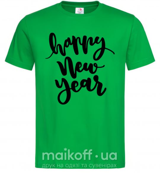 Мужская футболка Happy New Year Curvy Зеленый фото