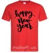 Мужская футболка Happy New Year Curvy Красный фото