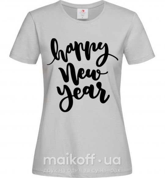 Женская футболка Happy New Year Curvy Серый фото