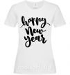 Женская футболка Happy New Year Curvy Белый фото