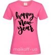 Жіноча футболка Happy New Year Curvy Яскраво-рожевий фото