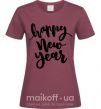 Женская футболка Happy New Year Curvy Бордовый фото