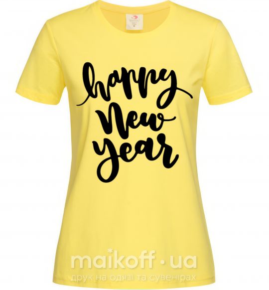 Жіноча футболка Happy New Year Curvy Лимонний фото