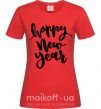 Женская футболка Happy New Year Curvy Красный фото