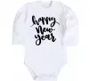 Дитячий бодік Happy New Year Curvy Білий фото