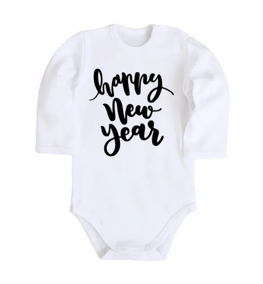Дитячий бодік Happy New Year Curvy Білий фото