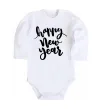 Дитячий бодік Happy New Year Curvy Білий фото
