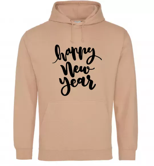 Чоловіча толстовка (худі) Happy New Year Curvy Пісочний фото