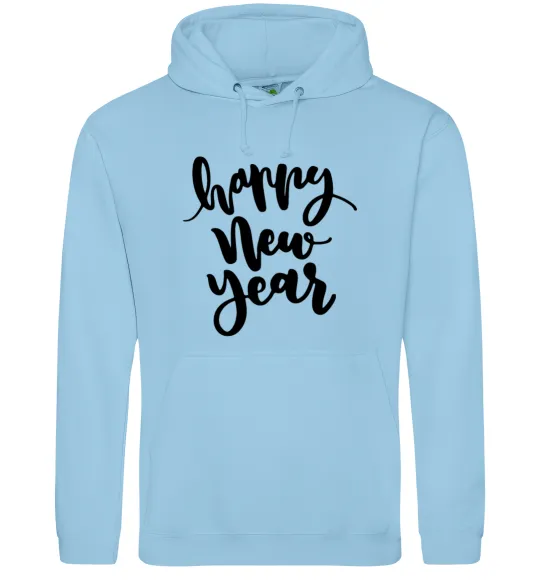 Мужская толстовка (худи) Happy New Year Curvy Голубой фото