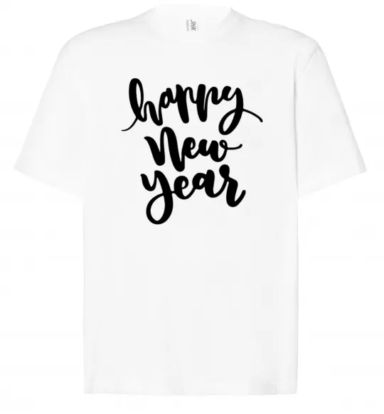 Футболка Оверсайз Happy New Year Curvy Белый фото