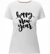 Жіноча преміум футболка Happy New Year Curvy Білий фото