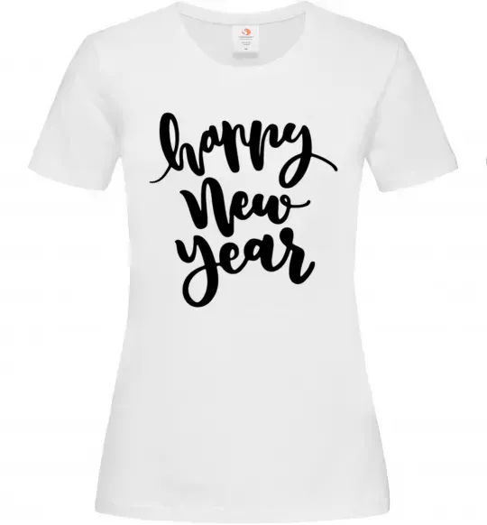 Жіноча футболка Happy New Year Curvy Білий фото