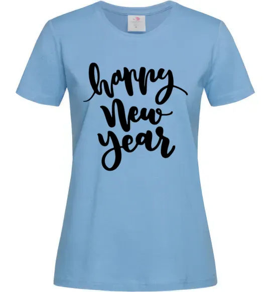 Жіноча футболка Happy New Year Curvy Блакитний фото