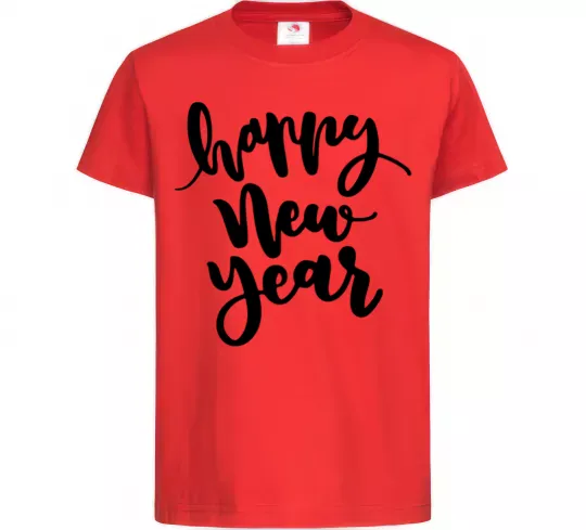 Дитяча футболка Happy New Year Curvy Червоний фото