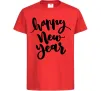 Дитяча футболка Happy New Year Curvy Червоний фото