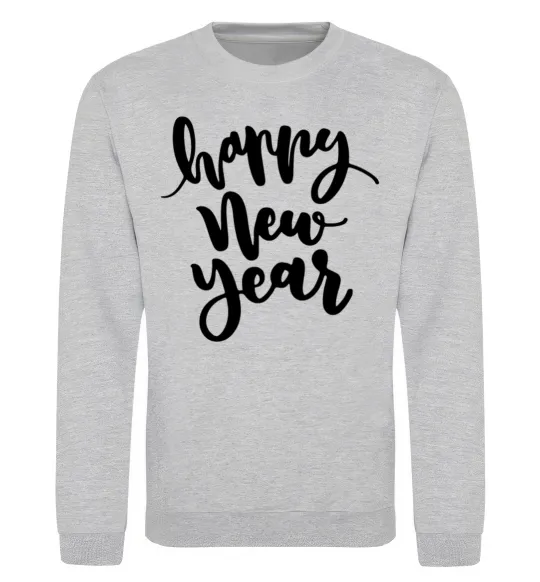 Свитшот Happy New Year Curvy Серый меланж фото