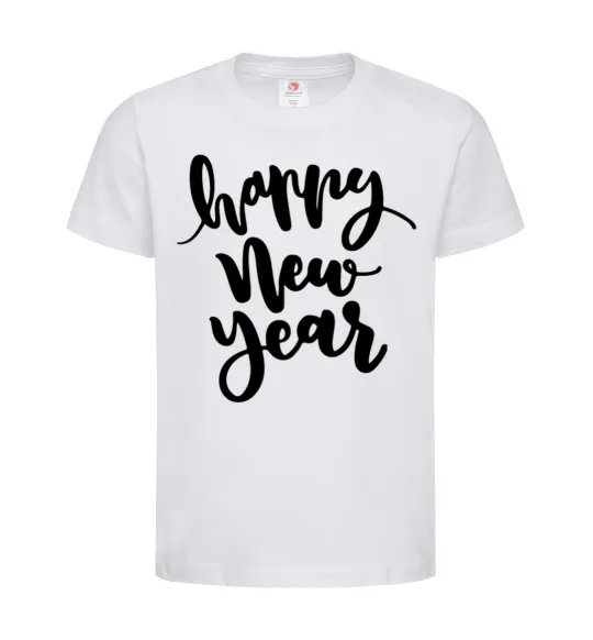 Дитяча футболка Happy New Year Curvy Білий фото