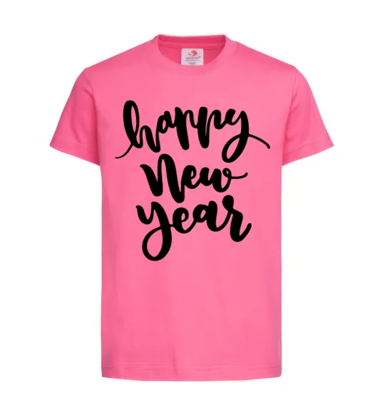 Дитяча футболка Happy New Year Curvy Яскраво-рожевий фото