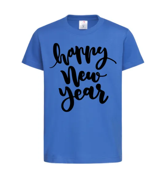 Дитяча футболка Happy New Year Curvy Яскраво-синій фото