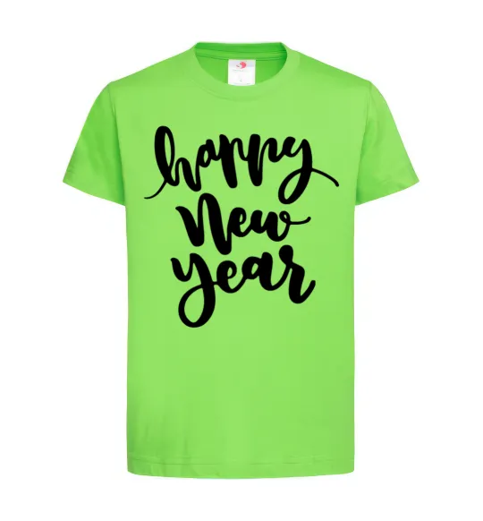 Дитяча футболка Happy New Year Curvy Лаймовий фото