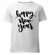 Чоловіча преміум футболка Happy New Year Curvy Білий фото
