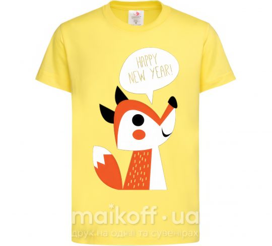 Детская футболка Happy New Year fox Лимонный фото