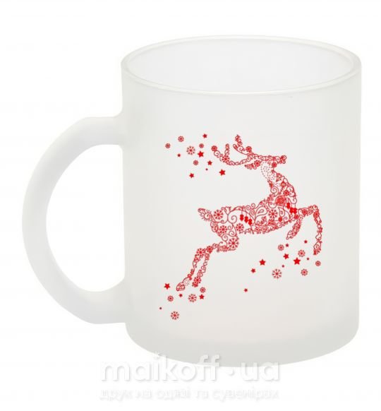 Чашка стеклянная New Year Red Deer Фроузен фото
