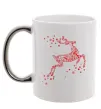Чашка з кольоровою ручкою New Year Red Deer Срібло фото
