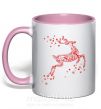 Чашка с цветной ручкой New Year Red Deer Нежно розовый фото