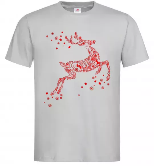 Чоловіча футболка New Year Red Deer Сірий фото