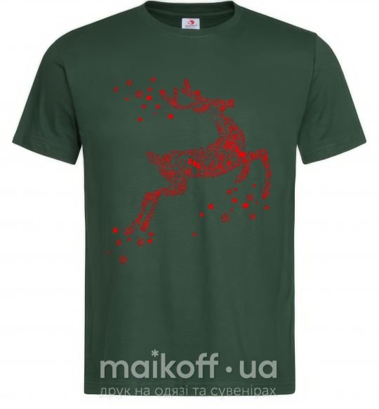 Мужская футболка New Year Red Deer Темно-зеленый фото