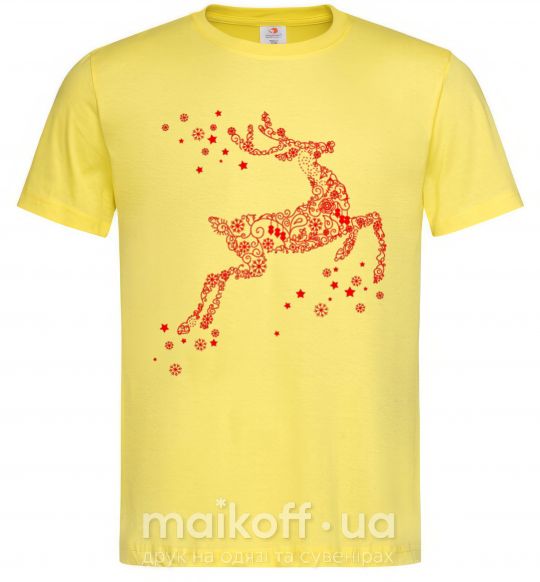 Мужская футболка New Year Red Deer Лимонный фото