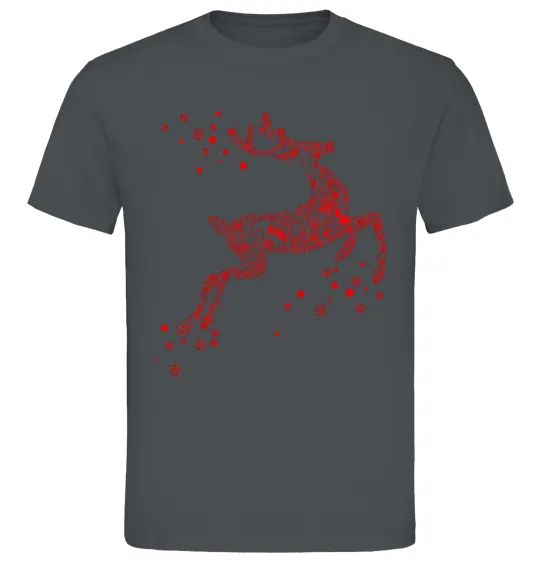 Чоловіча футболка New Year Red Deer Графіт фото