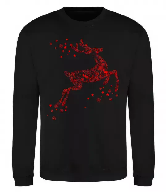 Світшот New Year Red Deer Чорний фото