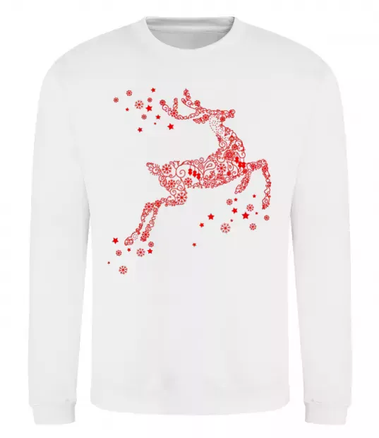 Світшот New Year Red Deer Білий фото