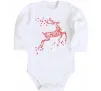 Дитячий бодік New Year Red Deer Білий фото