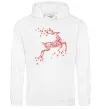 Мужская толстовка (худи) New Year Red Deer Белый фото