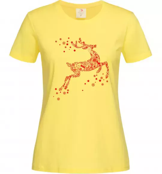 Жіноча футболка New Year Red Deer Лимонний фото