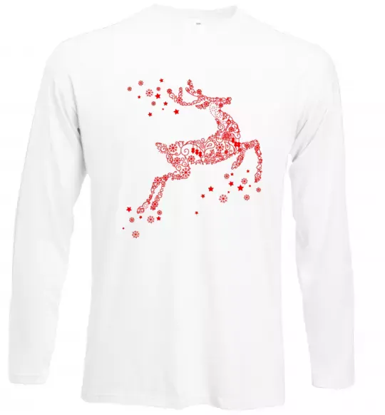 Лонгслів New Year Red Deer Білий фото