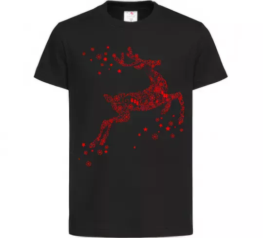 Дитяча футболка New Year Red Deer Чорний фото