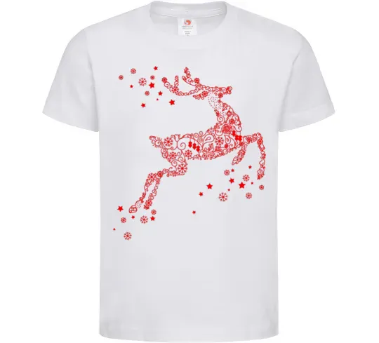 Дитяча футболка New Year Red Deer Білий фото
