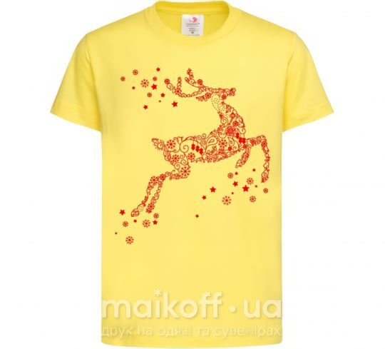 Детская футболка New Year Red Deer Лимонный фото
