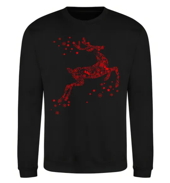 Світшот New Year Red Deer Чорний фото