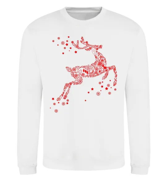 Світшот New Year Red Deer Білий фото