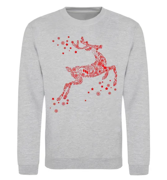 Світшот New Year Red Deer Сірий меланж фото